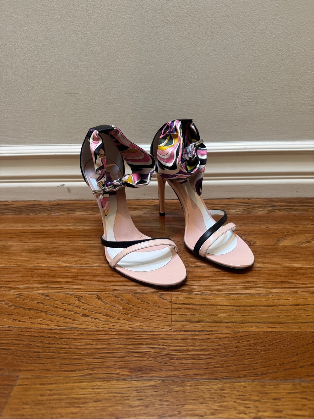 Vintage Emilio Pucci Strappy Heels with Scarf Strap